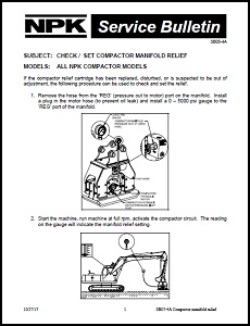 Check & Set Compactor Manifold Relief