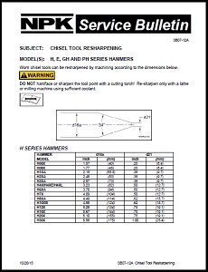 Hydraulic Hammer Tool Sharpening Guide