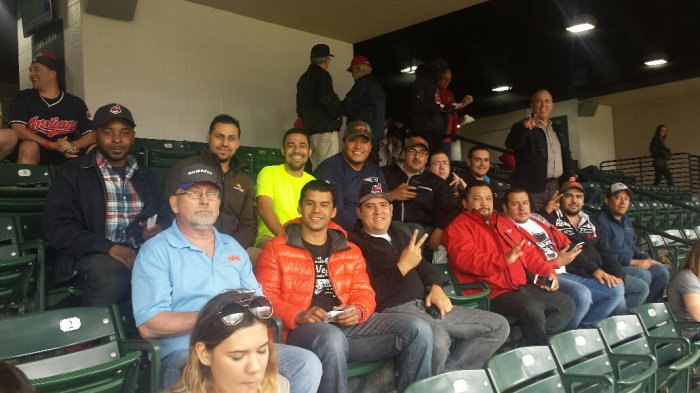 Group shot at the Indians game in Cleveland, Ohio