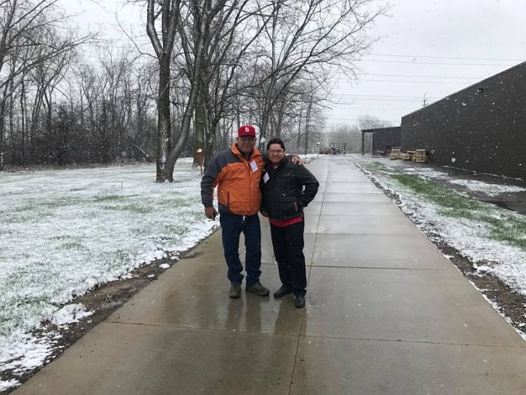 Irack Flores and Jorge Aguilar "enjoying" the snow