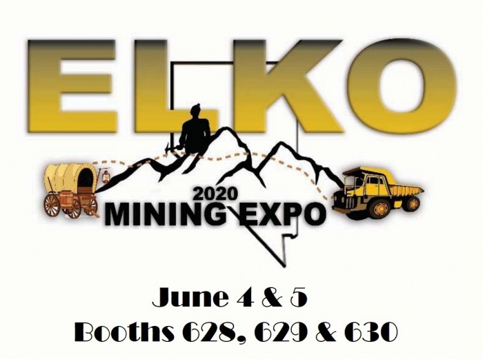 2020 Elko Mine Expo logo with dates and booth numbers