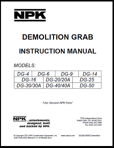 Demolition & Sorting Grab Sales Manual